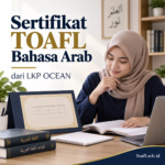 Ilustrasi sertifikat TOAFL Bahasa Arab dari LKP OCEAN untuk peserta Toafl.sch.id