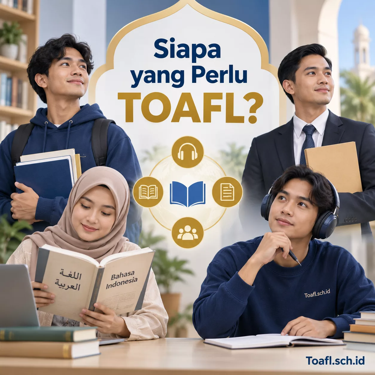 Siapa yang Perlu TOAFL? Kenali Kebutuhan Anda 1 Ilustrasi mahasiswa, calon pelamar, penerjemah, dan pemelajar untuk panduan siapa yang perlu TOAFL